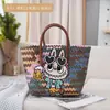Bolsa de Tecido Desenho Animado, Bolsa Tote de Plástico Versátil para Viagem, Grande Capacidade para o Dia a Dia, Bolsa de Praia Fashion, Sacola de Compras