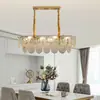 Lámpara de Comedor de Cristal Moderna y Elegante con Vidrio Repujado, Candelabro de Lujo y Gama Alta para Sala de Estar y Dormitorio