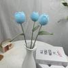 Ramo Tejido de Tulipanes Gorditos, Flores Eternas, Flores de Hilo, Flores de Boda, Decoración Roja para el Hogar