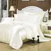 Amazon Conjunto de Color Sólido Imitación Seda, Conjunto de Dormir Suave como la Seda, Conjunto de Cuatro Piezas de Hielo de Seda Lavable, Conjunto de Cuatro Piezas Refrigerante al por Mayor