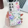 Capa para Celular Samsung S25Ultra Ins Borboleta Flor Grama Simples 23Plus Floral Adequada para Apple 177P com Proteção de Lente