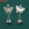 Colgante de plata de ley con forma de mariposa, con forma de calabaza, de oro y bestia tragadora, con forma de ábaco y cerradura Ruyi, estilo retro antiguo, hecho a mano, con cerradura de plata, joyería