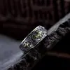 Anillo tótem de cruz de plata de ley 925 para hombre y mujer, personalidad, retro, nicho, versátil, ajustable, venta al por mayor