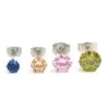 Pendientes de Acero Inoxidable con Zirconia de Seis Garras y Pendientes de Zirconia con Forma de Corona, Joyería para Orejas, de Venta Cruzada, Europeos y Americanos, Modernos