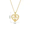 Collar de Cobre Arvaleff Serie Día de la Madre Forma de Corazón Circonita Cadena para Clavícula de Mamá Oro de 18K Circonita Venta al por Mayor Transfronteriza