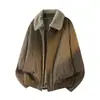 Estilo Nuevo Invierno 2026 Abrigo de Piel Sintética de Visón para Hombre Chaqueta Súper Cómoda Engrosada con Terciopelo Ropa de Algodón Holgada Casual de Negocios