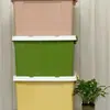 Caja Portátil de Plástico para el Hogar, Ajustada, Estudiante, Color Sólido, Extra Grande, para Almacenamiento y Manejo de Artículos Varios, Ropa, Colchas, Caja de Rotación