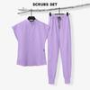 Monos elásticos de talla grande para mujer, informales, de verano, de color liso, para médico, enfermera, salón de belleza, AliExpress.
