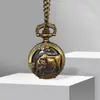 Reloj de Bolsillo Pequeño Hueco Doce Constelaciones Venta al por Mayor Collar Vintage Versátil Colgante Reloj con Tapa de Constelación de los 12 Zodiacos Fábrica Cuarzo