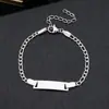 Pulseira de Aço Inoxidável Curva Popular da Moda Transfronteiriça Europeia e Americana Personalizável de Aço Inoxidável para Gravação DIY Joia de Mão para Adultos e Crianças