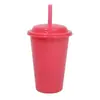 Novo Copo de Água Portátil de Plástico PP de Camada Única Doméstico para Crianças com Ventosa 350ml com Tampa para Café, Suco, Bebidas Frias