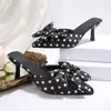 Novedad Primavera 2026 Zapatillas de Tacón Alto para Mujer, Tacones de Aguja Puntiagudos, Sandalias de Moda de Punta Cerrada Talla Grande para Uso en Exteriores