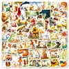 Transfronterizo Nuevo 56 Piezas de Pegatinas Creativas del Bosque Mágico Animales de Dibujos Animados Material para Bloc de Notas Impermeable Pegatinas Decorativas de Graffiti