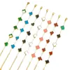 Pulsera Popular de Aleación con Trébol de Cuatro Hojas Transfronteriza para Mujer Estilo Ins Pulsera Sencilla de Flor de la Suerte Cadena de Moda Joyería