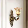Candelabro de cerámica retro americano de cobre puro para sala de estar, nueva luz de estilo europeo simple clásica para dormitorio y comedor de villa