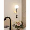Luminária de parede simples de ligar na tomada para sala de estar, hall de entrada, corredor, parede de fundo, cor nogueira, adequada para escritório, quarto e como luminária de cabeceira de ligar na tomada