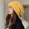 Gorros de Punto de Invierno para Exportación a Taiwán, Japón y Corea del Sur, Modernos y Versátiles, Cálidos y Resistentes al Frío, Gorros de Lana Holgados para Mujer