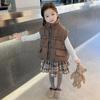 Colete Feminino Estilo Outono e Inverno Estilo Coreano Roupas Infantis Colete Engrossado Roupa de Exterior Infantil 2025 Nova Roupa de Inverno Colete de Algodão