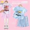 Ropa de Anime de Dibujos Animados Traje para Niñas 2026 Verano Nuevo Estilo Camiseta de Secado Rápido de Manga Corta Pantalones Cortos de Seda Hielo Conjunto de 2 Piezas