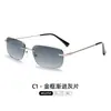 Nuevas Gafas de Sol sin Marco de Moda para Mujer, Estilo Europeo y Americano de Alta Gama, Gafas de Sol Pequeñas Estilo Callejero para Fashionistas