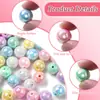 Cuentas Acrílicas Fresca Fantasía Color Sólido Redondas Color Primavera Celebridad de Internet Versátil Hecho a Mano Sueltas Producción Venta al por Mayor