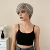 Peluca de comercio exterior AliExpress para mujer, cabello corto, moda europea y americana, peluca de fibra química color oro claro para mujer, fabricantes transfronterizos, venta al por mayor en wish