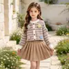 Conjunto de Falda Plisada Floral a Rayas para Niñas