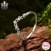 Anillo original Aifuler s925 plata de ley forma de V iris moissanita brillante anillo simple versátil joyería para mujeres