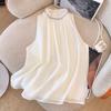 Top halter diseñado para ropa exterior de verano para mujer, camisa elegante de chifón sin mangas que revela la clavícula, camisola sexy de puro deseo