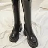 Botas altas de moda para mujeres petite, con tacones altos, suelas gruesas y tacones gruesos, diseñadas para añadir altura