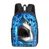 Mochila escolar de moda faça você mesmo com estampa de tubarão tubarão 2024, bolsa de ombro simples e dupla para crianças e estudantes
