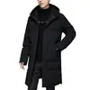Ropa de Invierno para Hombre Talla Grande, Chaqueta con Capucha de Longitud Media Engrosada para Hombre, Abrigo Cálido Holgado Talla Grande, Parka para Hombre