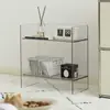 Mueble Lateral de Sofá para Sala de Estar Minimalista Moderno Gabinete de Almacenamiento Gabinete de Almacenamiento de Pie Estante de Almacenamiento para Baño Gabinete de Almacenamiento Transparente