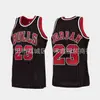 En stock BULLS BULLS Jersey Jordan #23 campeonato final logo militar bordado retro uniforme de baloncesto