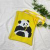 Bolsa de Tricô Ins Desenho Panda Feminina Moda para Carregar na Mão Grande Capacidade Bolsa de Ombro Bolsa Transversal Bolsa