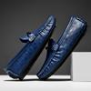 Capa superior piel de vaca zapatos de guisantes en relieve zapatos populares para conducir perezosamente zapatos casuales británicos cuero genuino piel de vaca zapatos de hombre