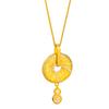 Accesorios DIY Puzuojiu Dorados con Arena que No se Desvanecen con Diamantes, Collar con Colgante de Calabaza Fu Tai an Kang Cadena para la Clavícula