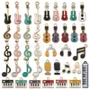 Set Mixto de 100 Dijes Coloridos de Instrumentos Musicales (Guitarra, Violín, Piano) con Aleación Esmalte Accesorios para Joyería DIY Colgantes Pequeños