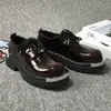 Sapatos Derby Masculinos de Nicho com Solas Grossas, Estilo Punk que Aumenta a Altura, Design de Bico Largo, Sapatos Formais Versáteis Multicor 89705-Z