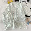 Comercio Exterior Transfronterizo Pijama de Algodón Nube Estilo Dulce Ins para Mujer, Shorts de Manga Corta de Verano, Se Puede Usar Afuera, Conjunto para Estar en Casa