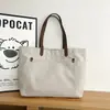 Bolsa de Hombro de Lona Grande de Color Sólido Simple Japonesa para Mujer 2026 Otoño Nueva para Estudiantes Clase Viaje Individual