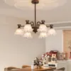 Araña de sala de estar estilo americano-francés, lámpara colgante creativa de lirios del valle, famosa en internet, rústica vintage, iluminación pastoral para comedor y dormitorio vintage