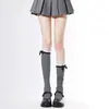 Calcetines Tobilleros de Encaje con Lazo Calcetines Blancos Dulces JK Hasta la Rodilla Calcetines de Algodón Apilados Calcetines de Encaje Estilo Japonés Lolita de Media Pantorrilla