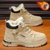 Botas de Nieve para Hombre de Invierno con Felpa Cálida de Caña Alta Zapatos de Algodón Suela Gruesa Antideslizantes Casuales Botas Martin Calzado para Hombre de Trabajo al Aire Libre