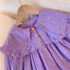 Vestido floral para meninas primavera e outono, manga comprida, novo vestido polo, vestido curto estilo coreano para bebês, vestido infantil de 1 a 7 anos