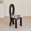Silla de sirena retro de madera maciza estilo vintage con respaldo, silla de comedor minimalista nórdica para el hogar, silla de tocador para dormitorio