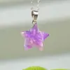 Temu nuevo colgante de piedra natural collar de estrella de cinco puntas moda mujer Joker cadena de clavícula de cristal joyería al por mayor