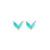 Amazon Más Vendidos Moda Simple Estilo Ins Pendientes de Ojo de Caballo Incrustados de Diamantes Zirconia Forma de Hoja Accesorios de Oreja Mini Coloridos para Mujer