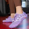 Zapatos de yoga y fitness para interiores para mujer, con suela silenciosa y suave, diseñados para entrenamiento, aeróbicos, ejercicios de salto de cuerda, absorción de impactos y adecuados para uso en casa.; transpirable y antideslizante