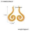 Pendientes de concha europeos y americanos de venta caliente, diseño de personalidad con patrón giratorio simple en forma de tornillo, pendientes de acero de titanio chapados en oro, versátiles